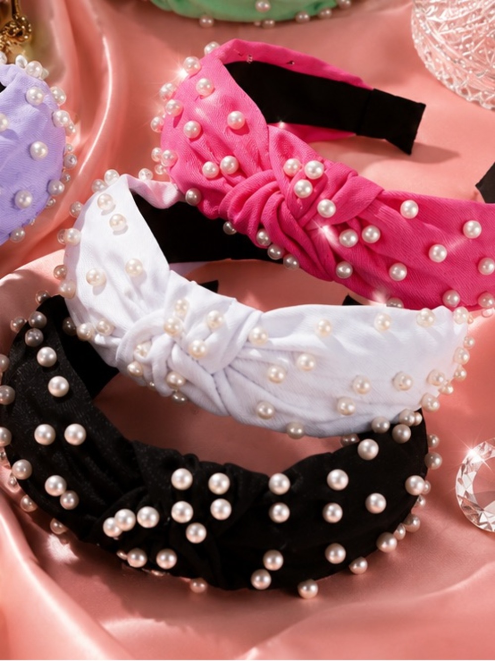 *Buy Now* Pearl-Embellished Knotted Headband (Choice of 1) - Picture 3 of 4
